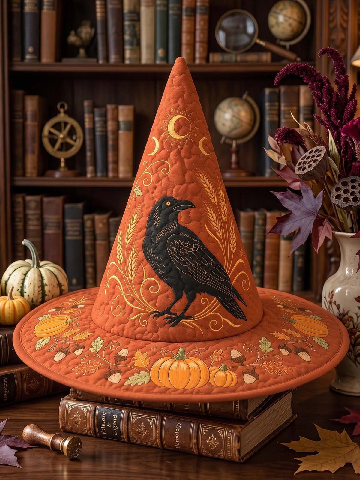 H.PAI Raven Autumn Harvest Quilted Witch Hat