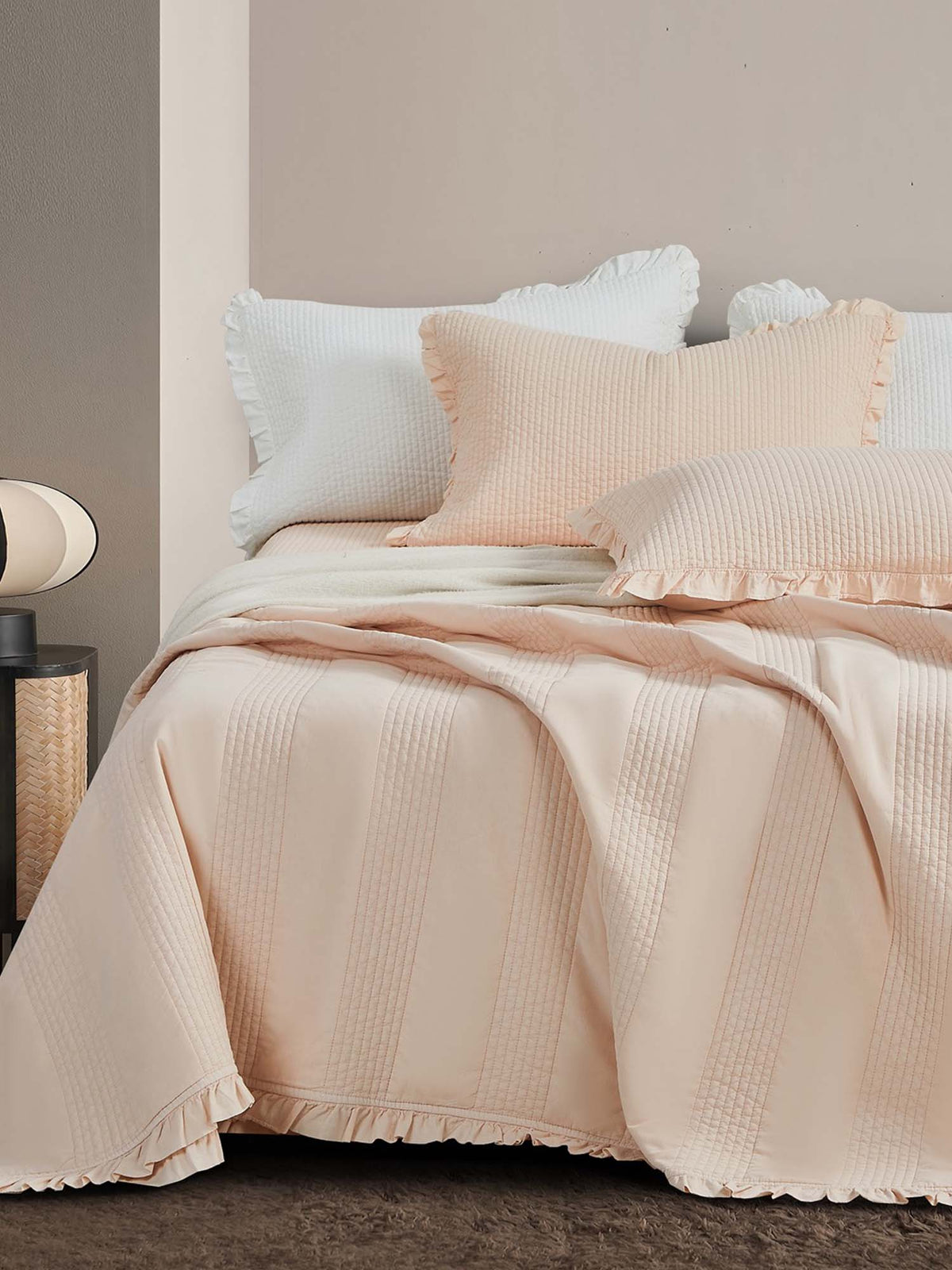 Classic Stripe Quilted 3-Piece Bedding Set