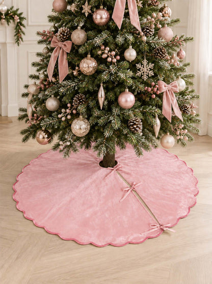 Scalloped Velvet Christmas Tree Skirt