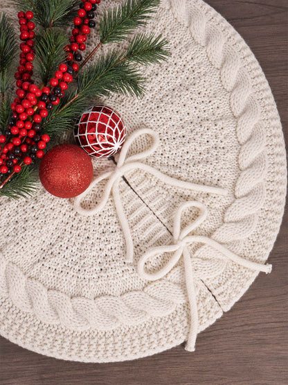 Cable Knit Christmas Tree Skirt