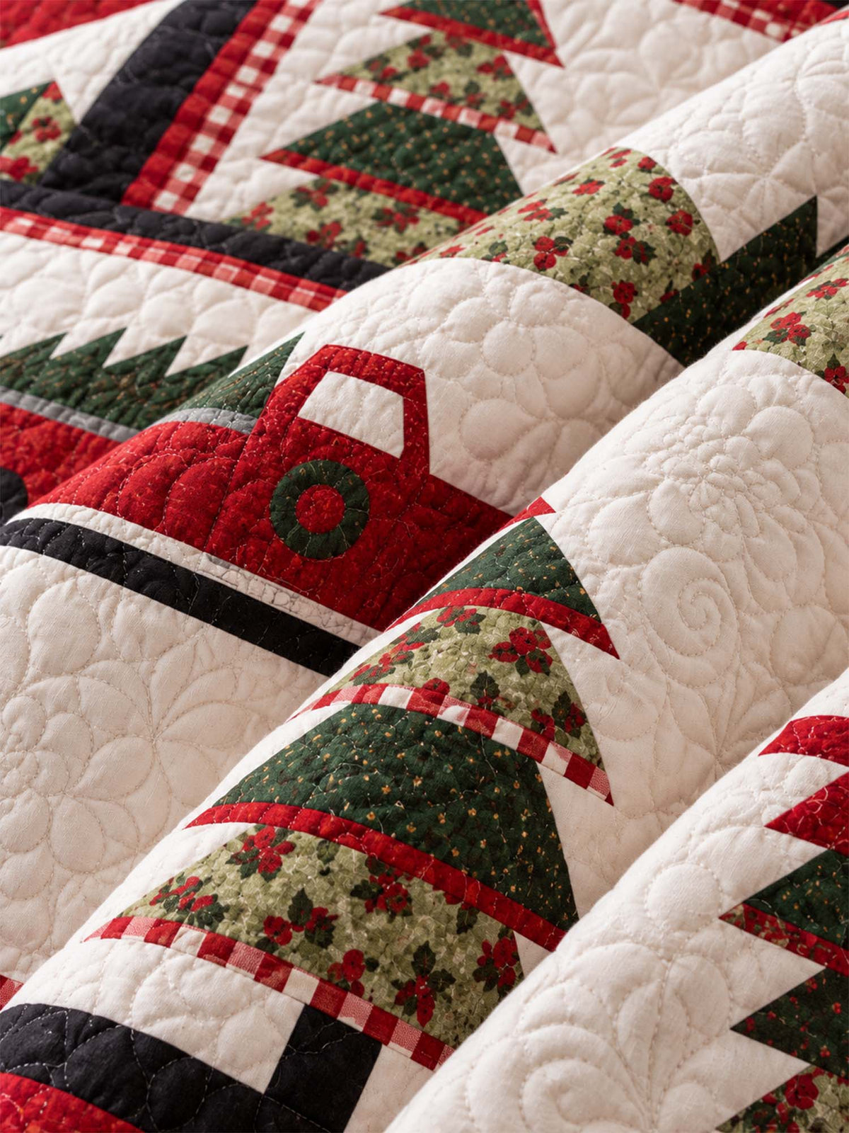 Christmas Tree Farm Truck Quilted 3-Piece Bedding Set