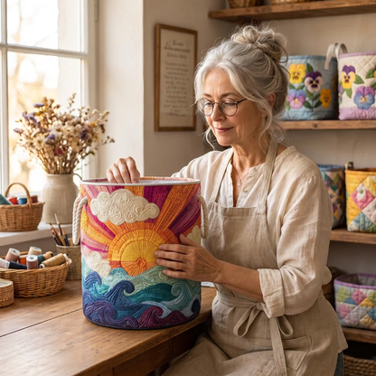 Gewatteerde wasmand Stralende zon
