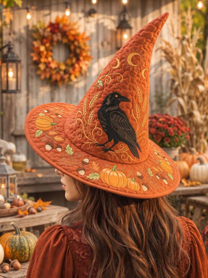 H.PAI Raven Autumn Harvest Quilted Witch Hat