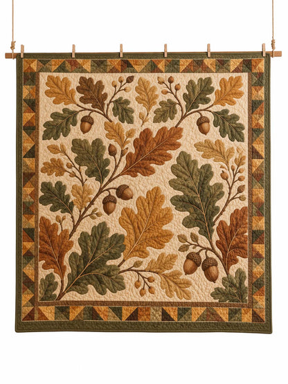 Autumn Oak & Acorn Harvest Quilted 3-Piece Bedding Set