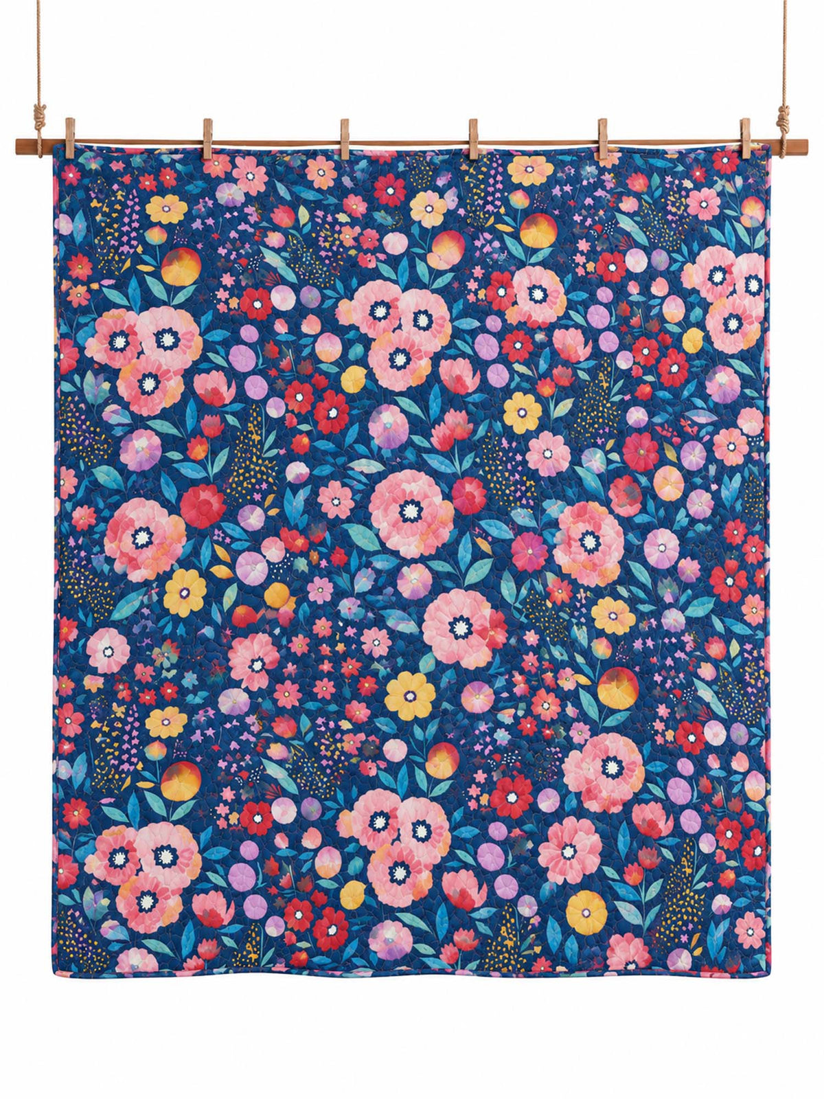 Wildflower Garden Reversible 100% Cotton Quilted 3-Piece Bedding Set