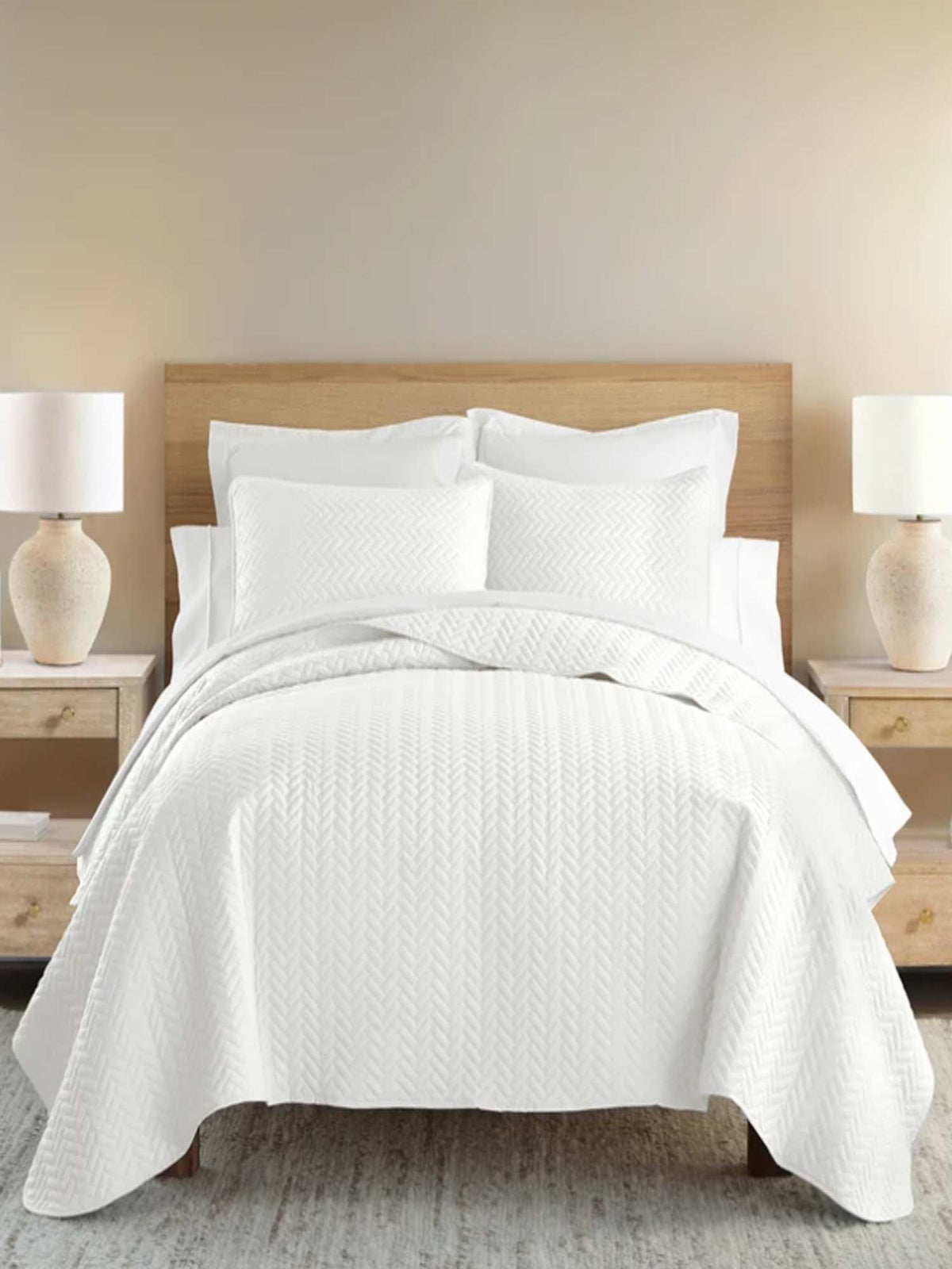3-Piece Herringbone Quilted Coverlet Set