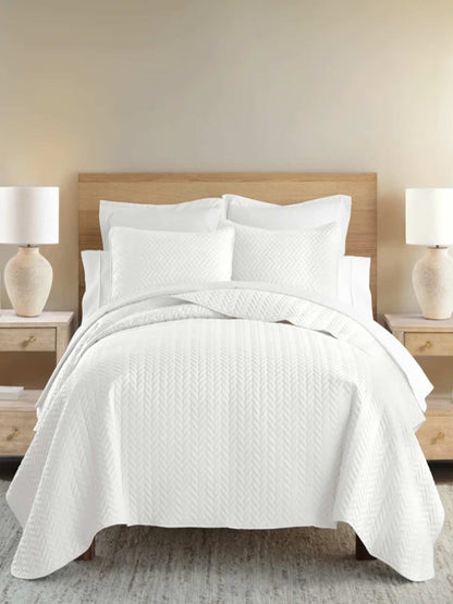 3-Piece Herringbone Quilted Coverlet Set