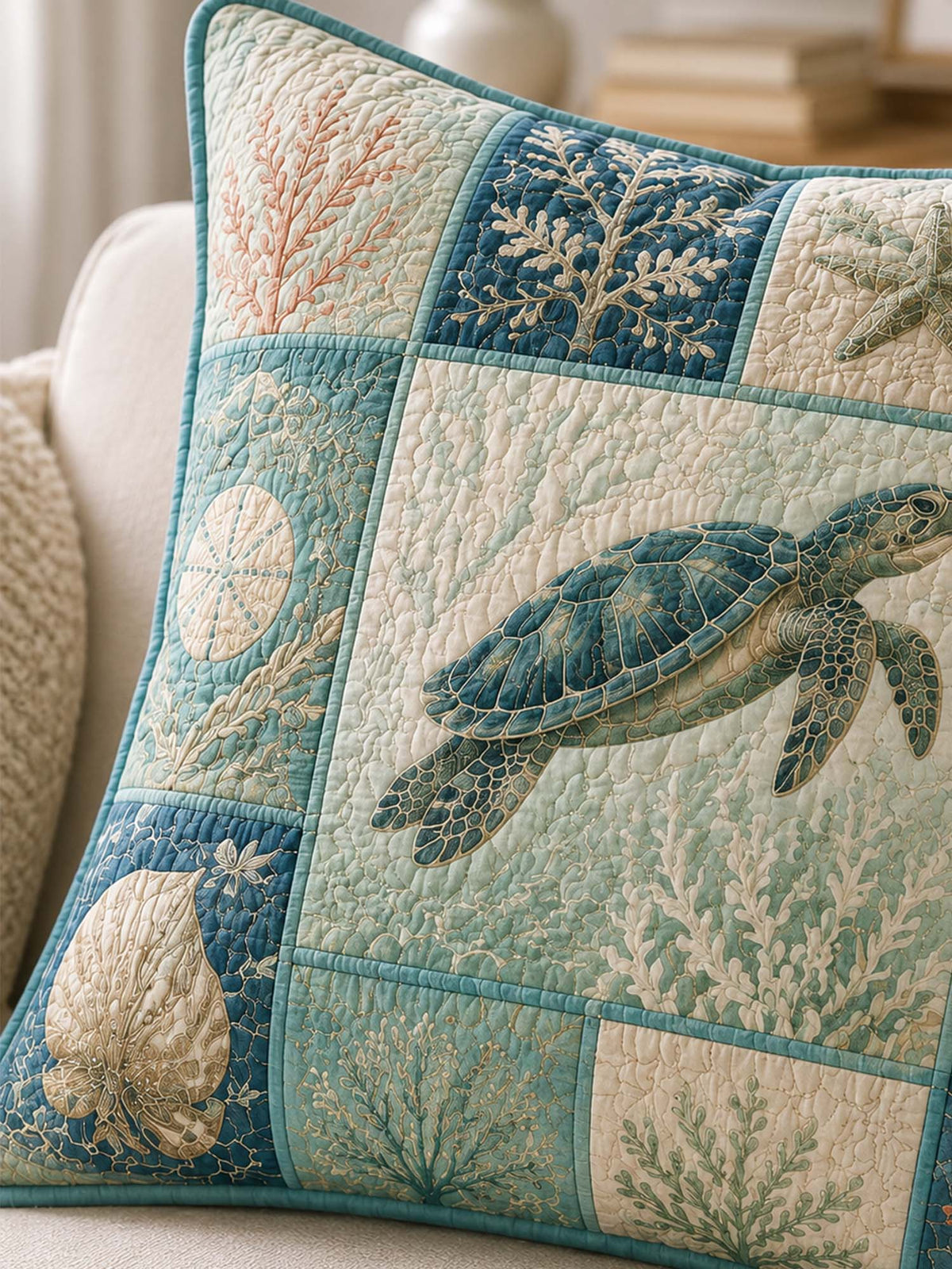 Sea Turtle Quilted Pillow Case