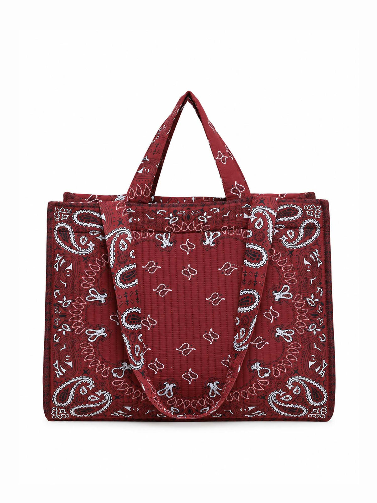 Vintage Bandana Paisley Quilted Tote Bag