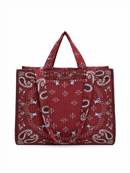 Vintage Bandana Paisley Quilted Tote Bag