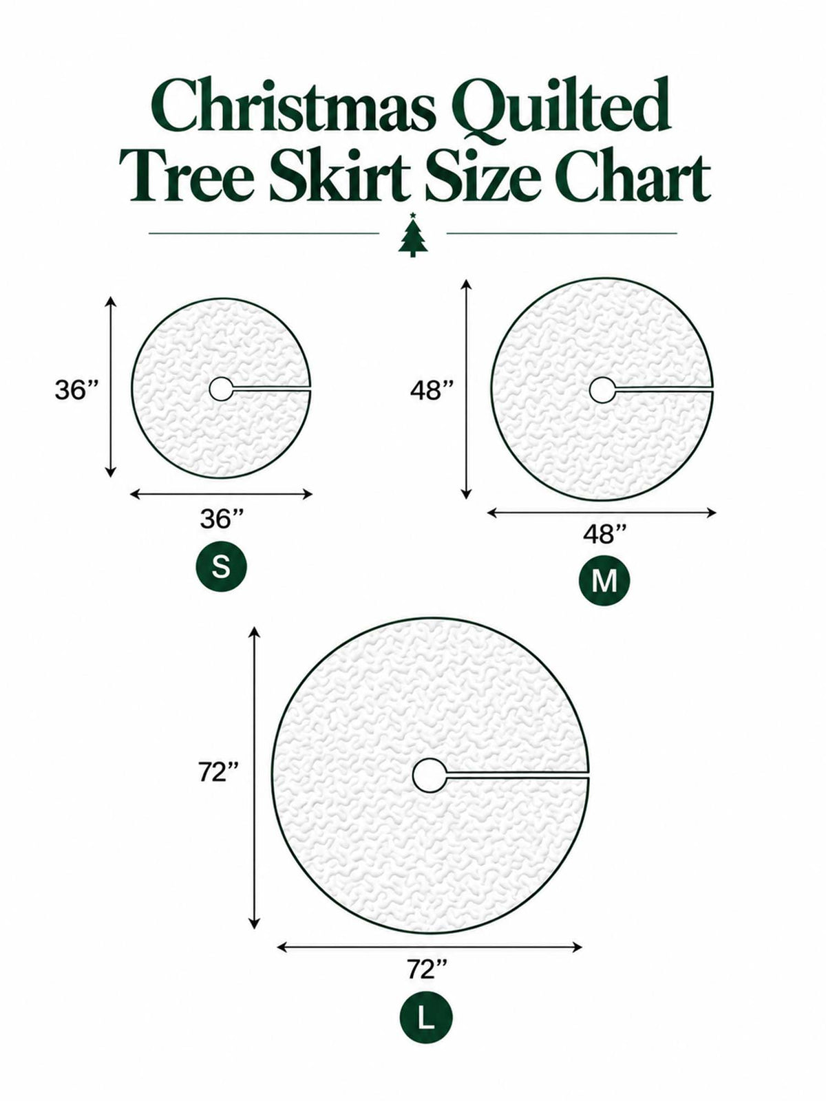 White Dove Botanical Folk Art Quilted Christmas Tree Skirt