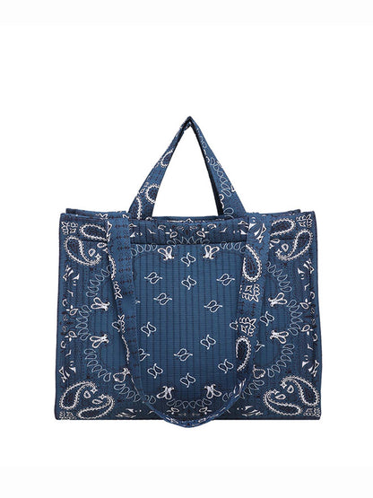 Vintage Bandana Paisley Quilted Tote Bag