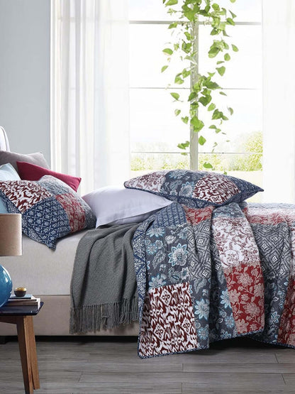 Heritage Americana Patchwork Quilted 3-Piece Bedding Set