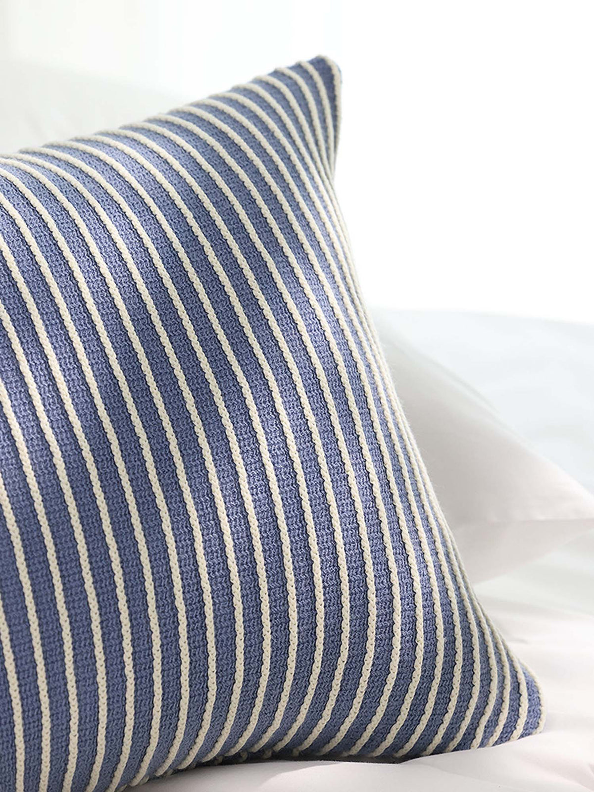 Classic Stripe Knitted Throw Blanket & Pillow Cover Set