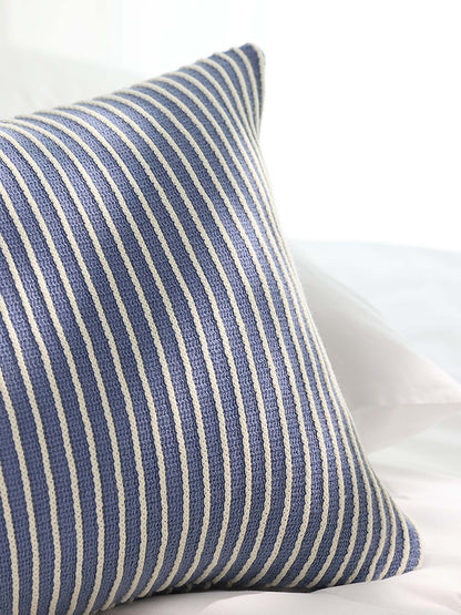 Classic Stripe Knitted Throw Blanket & Pillow Cover Set
