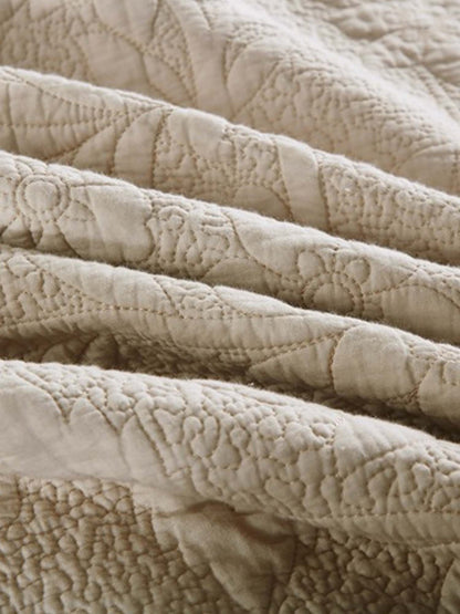 Serene Blossom 100% Cotton Floral Quilted Bedding Set
