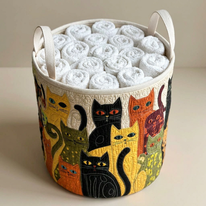 Gewatteerde wasmand Knus kattenfeest