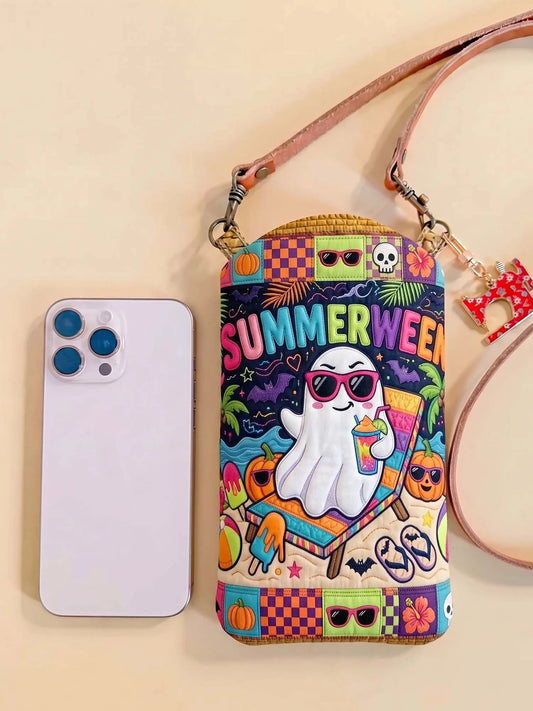 Smalle en gewatteerde telefoonhoes – Zomer-Halloween