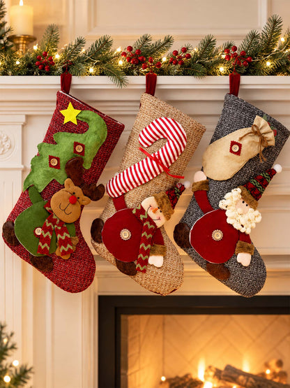 Rustic Christmas Character Stockings