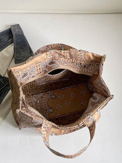 Vintage Bandana Paisley Quilted Tote Bag