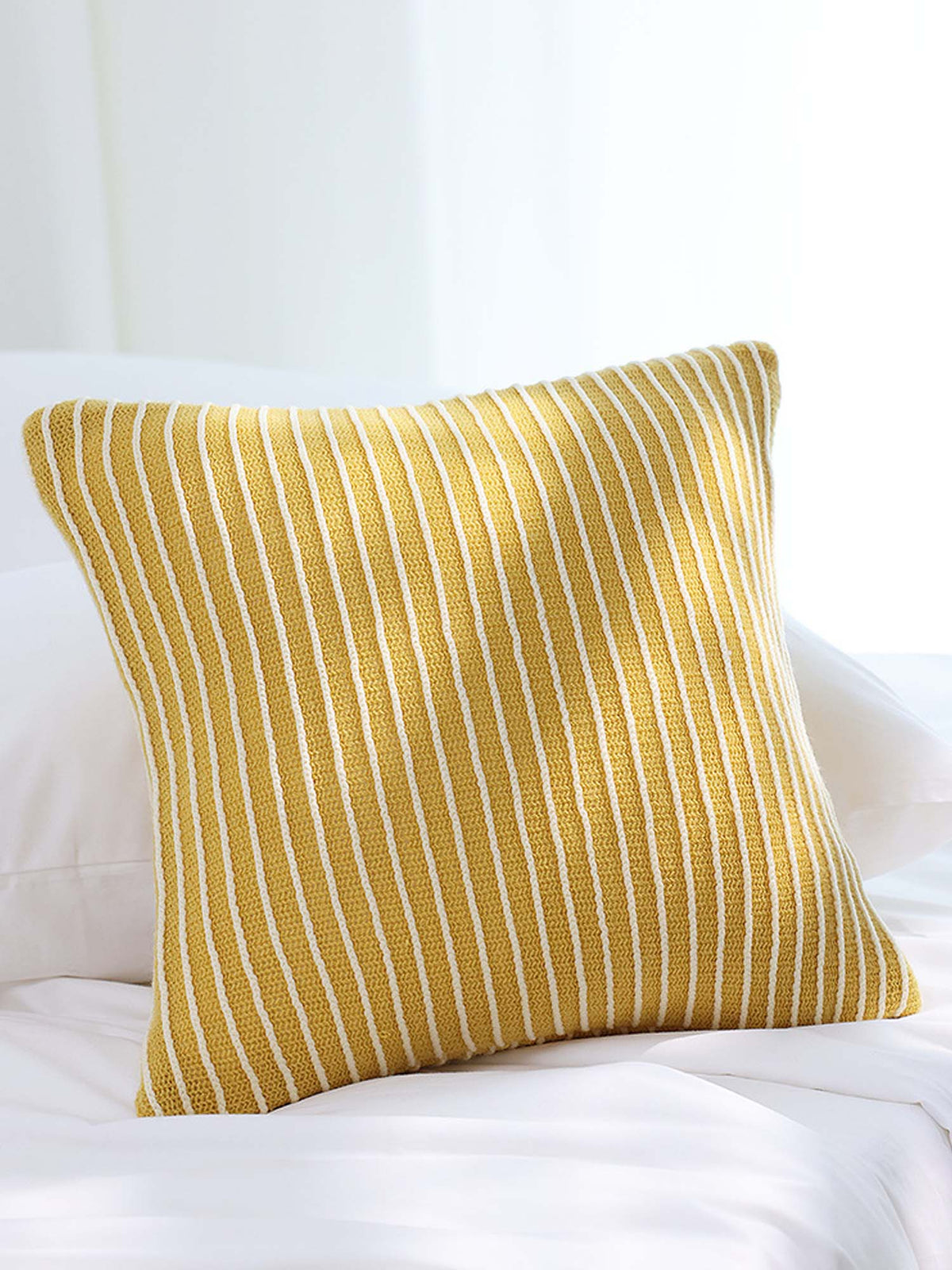 Classic Stripe Knitted Throw Blanket & Pillow Cover Set