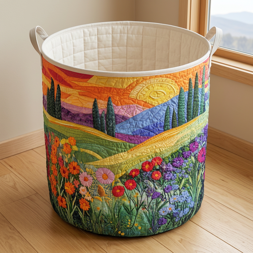 Gewatteerde wasmand Lentevelden