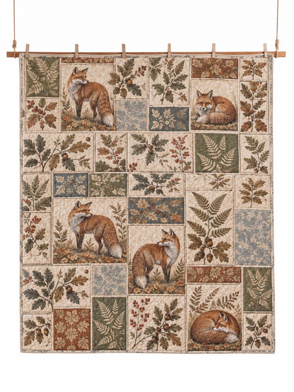 Woodland Deer Botanical Quilted 3-Piece Bedding Set