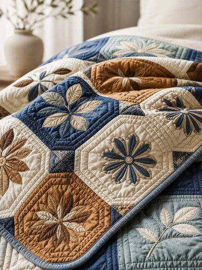Vintage Cottage Floral Quilted 3-Piece Bedding Set
