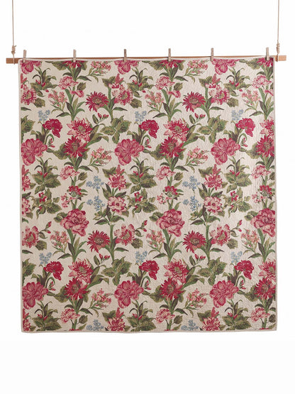 Rose Garden Cottage 100% Cotton Quilted Bedding Set