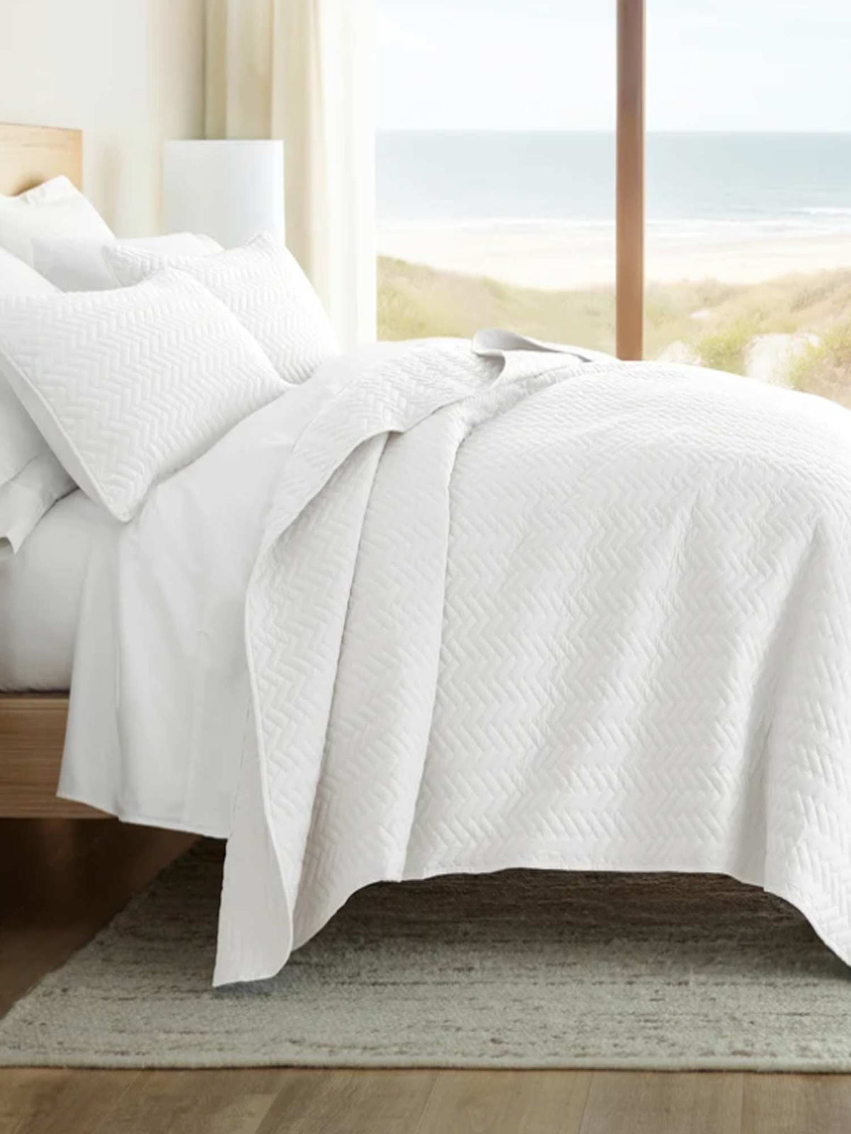 3-Piece Herringbone Quilted Coverlet Set