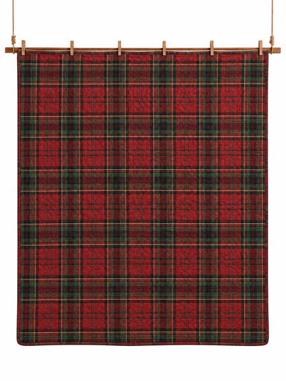 Christmas Tartan Plaid Quilted 3-Piece Bedding Set