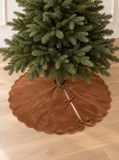 Scalloped Velvet Christmas Tree Skirt