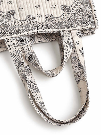 Vintage Bandana Paisley Quilted Tote Bag
