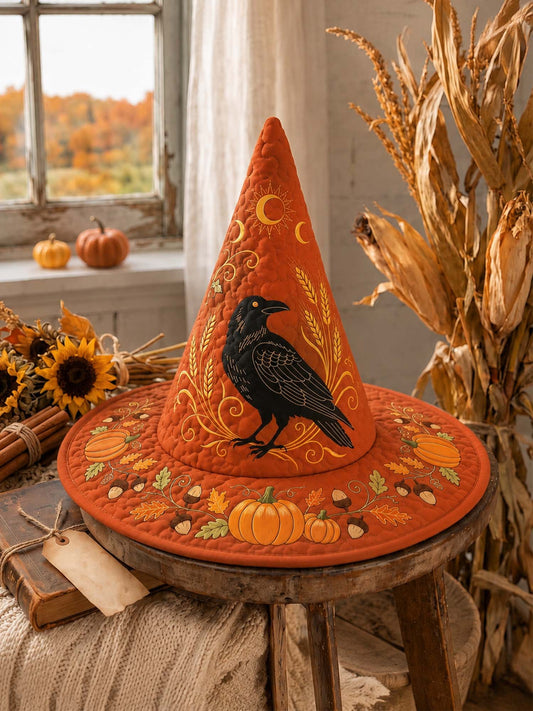 H.PAI Raven Autumn Harvest Quilted Witch Hat