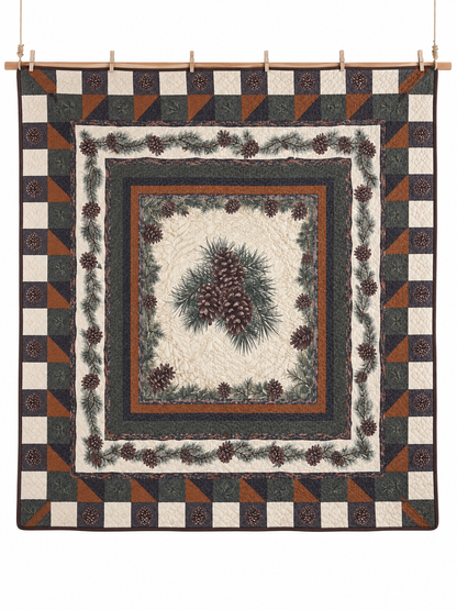 Pinecone Forest Patchwork Quilted 3-Piece Bedding Set