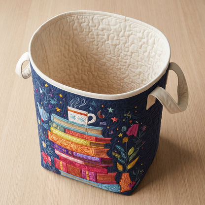 Dreamy Pages Quilted Laundry Basket