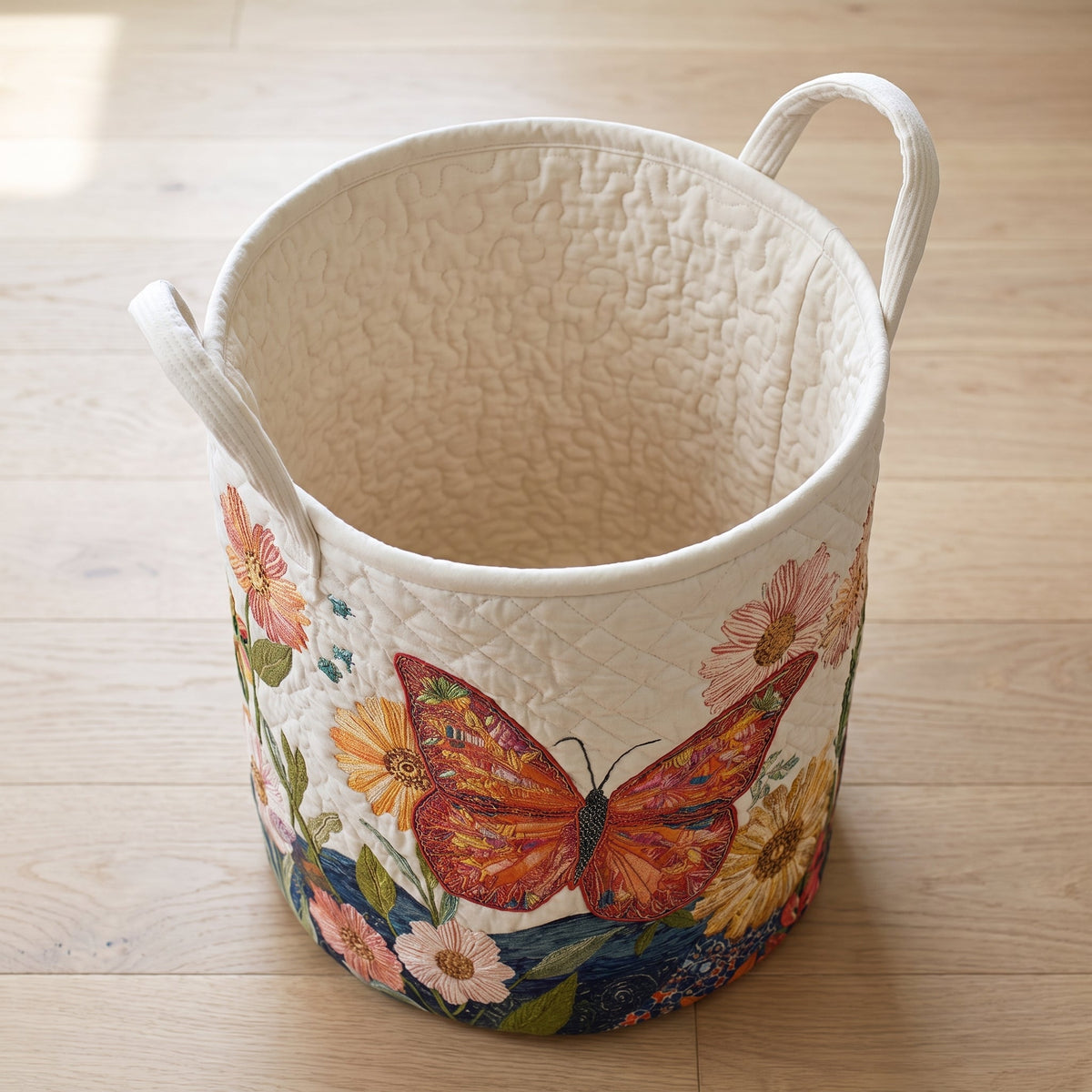 Colorful Beauty Quilted Laundry Basket