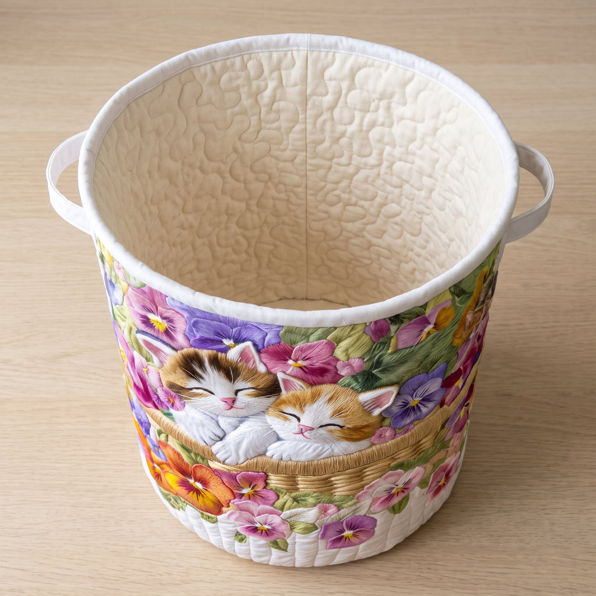 Feline Chaos Quilted Laundry Basket