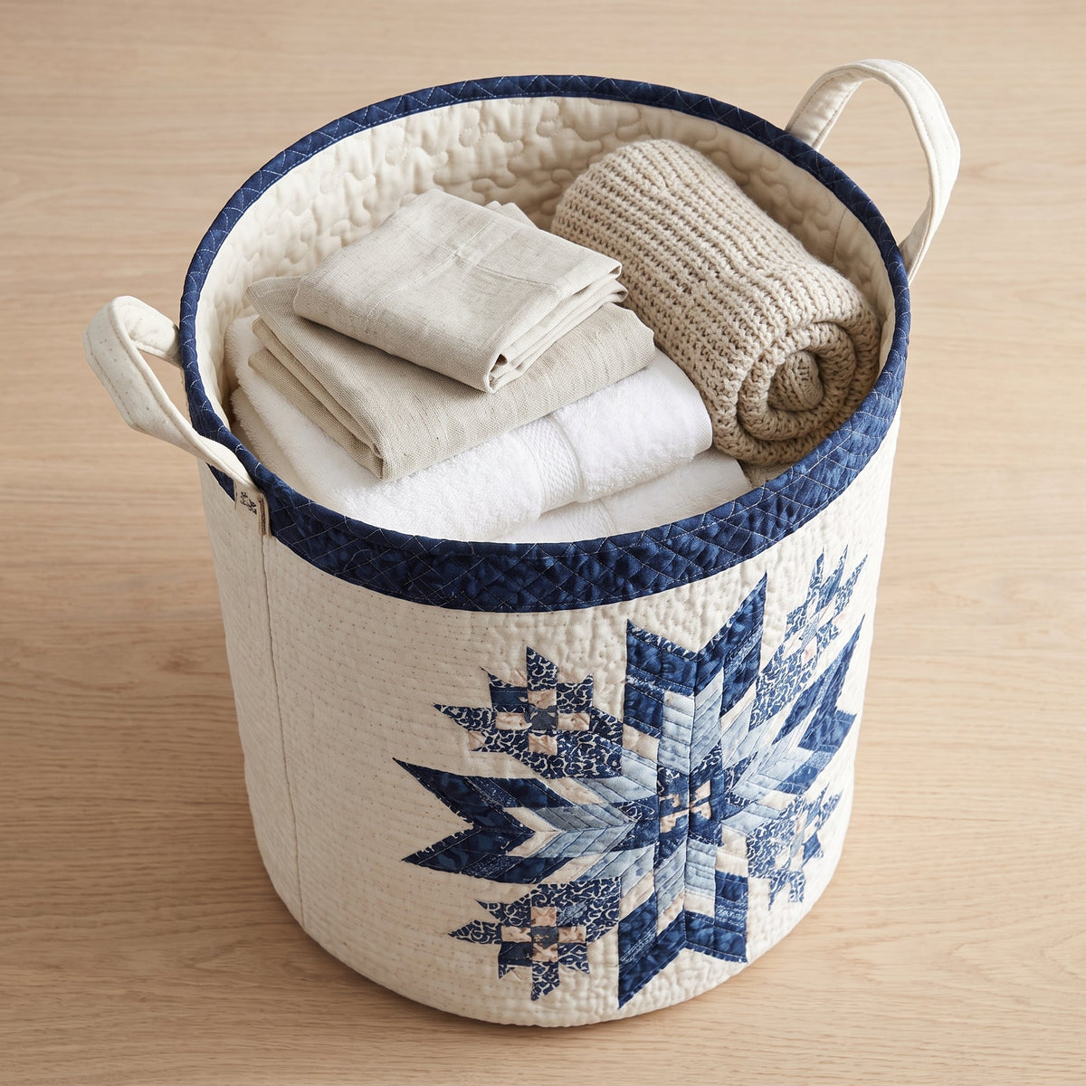 Snowflake Quilted Laundry Basket