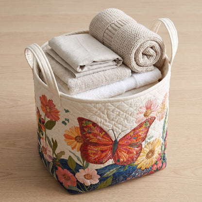 Colorful Beauty Quilted Laundry Basket