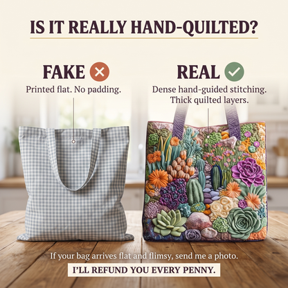 Artisanal Tote Bag - Succulent Garden