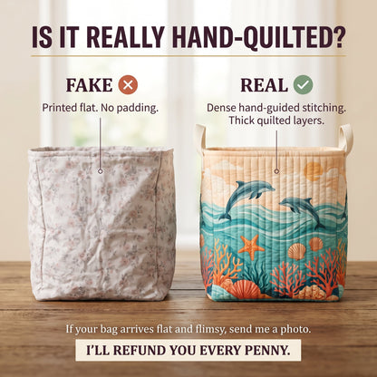 Sea Breeze Quilted Laundry Basket