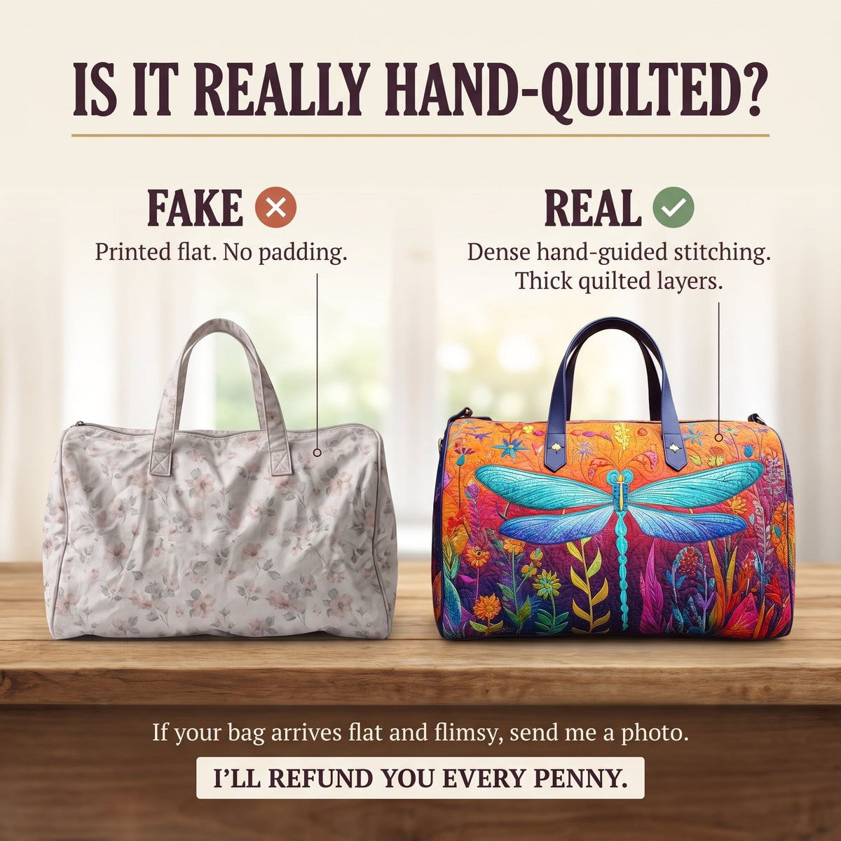 Flit and Fly Quilted Duffle Bag