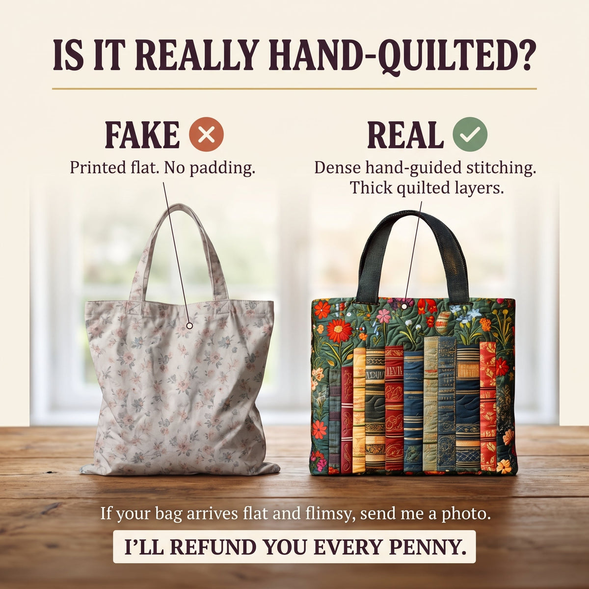 Love Books Quilted Tote Bag