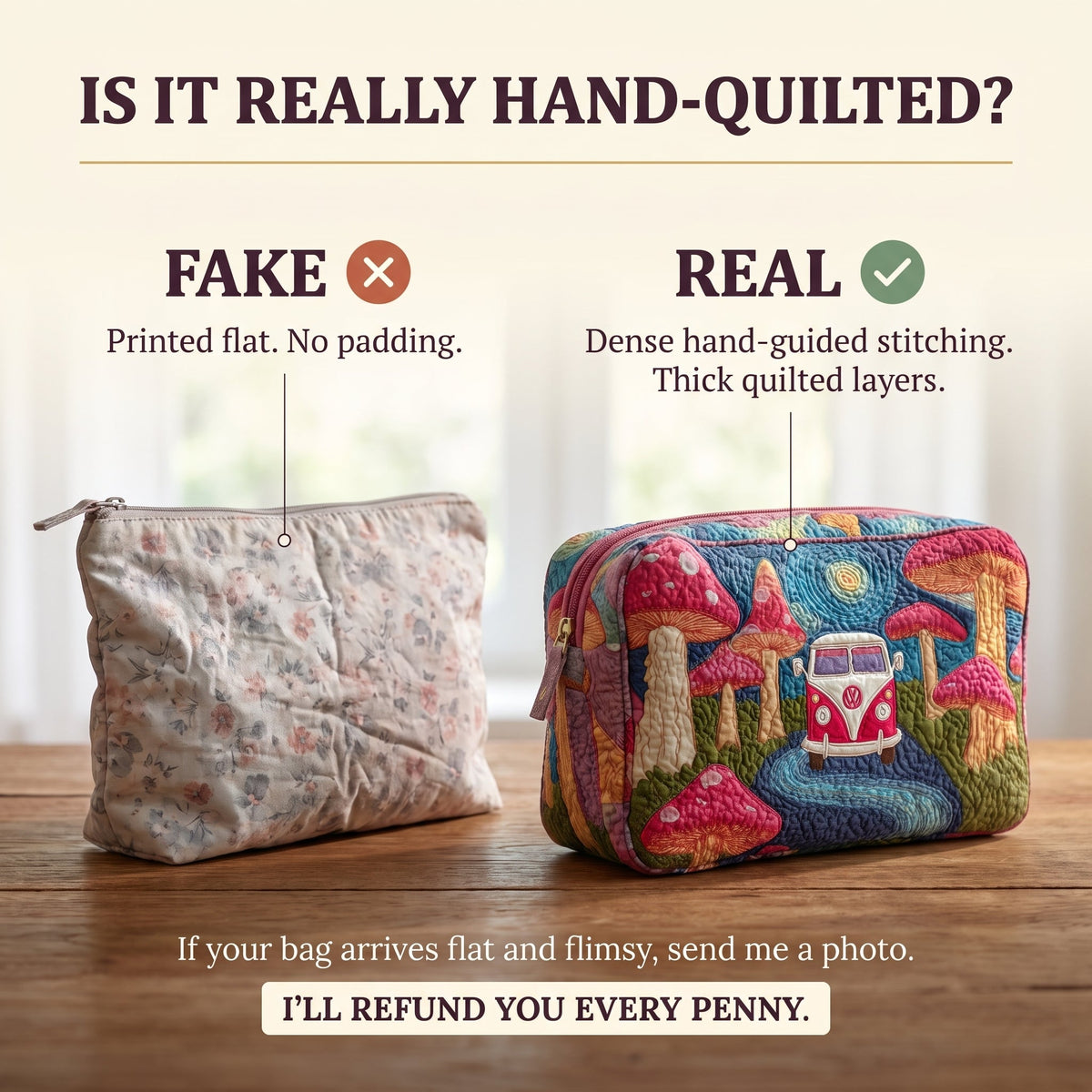 Cosmic Hippie Dream Quilted Makeup Bag
