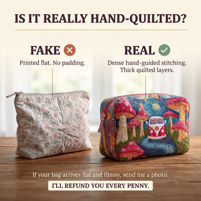 Cosmic Hippie Dream Quilted Makeup Bag