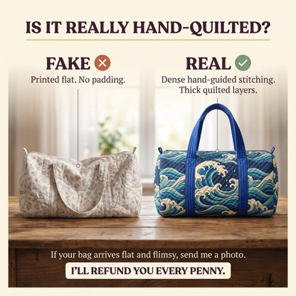 Rising Wave Quilted Duffle Bag