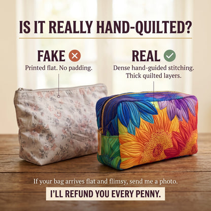Summer Bloom Quilted Makeup Bag