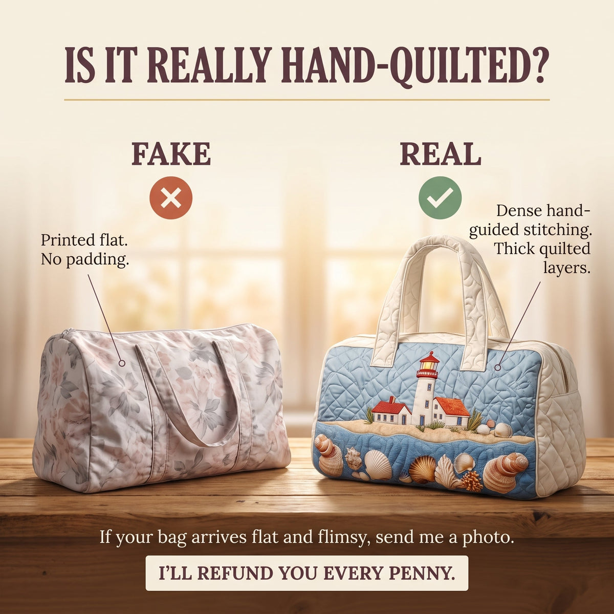 Seaside Glow Quilted Duffle Bag