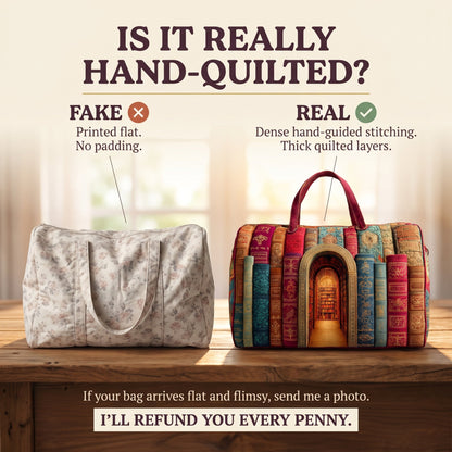 Hidden Library Quilted Duffle Bag
